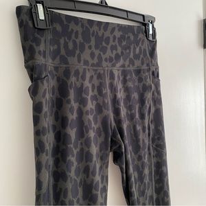 Victoria’s Secret Olive Green Charcoal Black Leopard Print Leggings